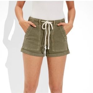 AE American Eagle Low-rise Denim Tomgirl Short Plus Size 18 in Olive Green